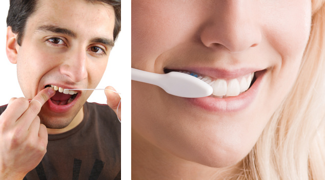 flossing-brushing